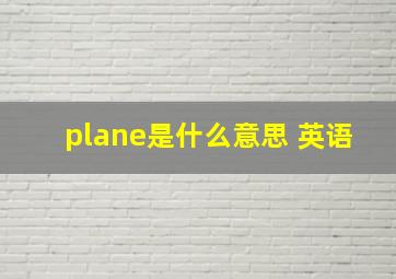 plane是什么意思 英语